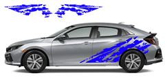 x2 Distressed Side Splash Vinyl Decals Fits 2021 Honda Civic EX Hatchback