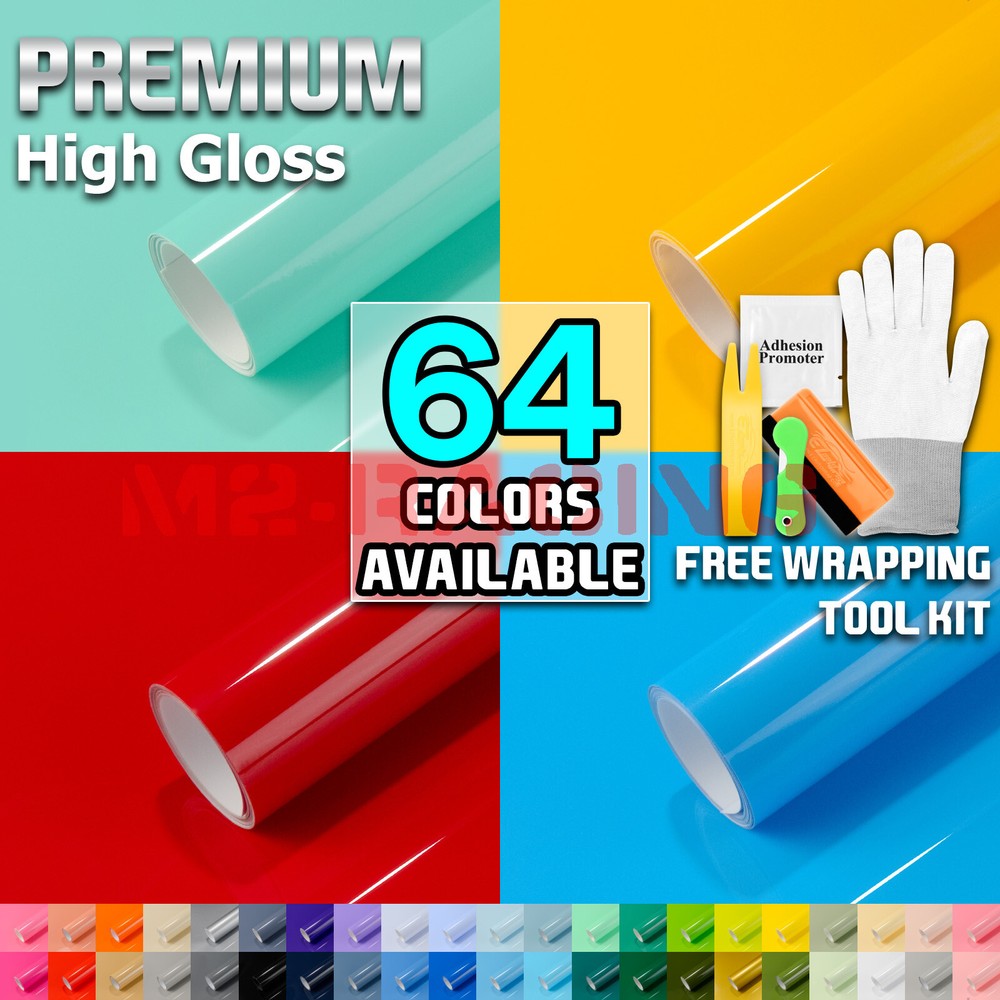 High Gloss Glossy Car Vinyl Wrap Sticker Decal Sheet Film Adhesive Air Release