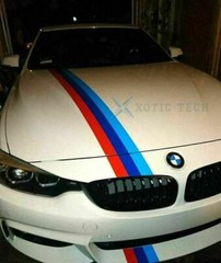59″ M-Colored Stripe Custom Exterior Decor Sticker For BMW Body Hood Bumper Roof