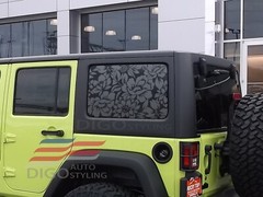 Fits 2011-2018 Jeep Wrangler 4 Door JK Rear Window Floral Flowers Decal Sticker