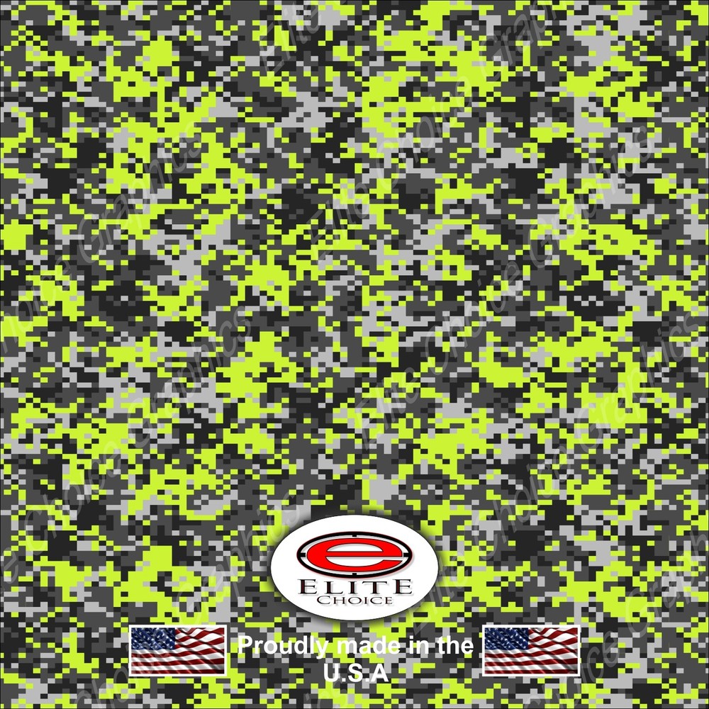 Digital Camo Yellow Wrap Vinyl Truck Camo Car SUV Real Camouflage 52″x6ft