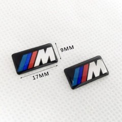 17MM X 9MM 3D ALLOY STEERING WHEEL M EMBLEM Decorative STICKER FOR BMW 10pcs