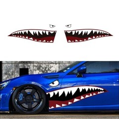 Complete Set 60″ Full Size Shark Mouth w/ Eye Die-Cut Vinyl Decals For Car Truck