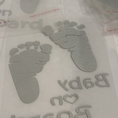 Lot 10 Baby on Board Decal / Baby Footprints Decal /Car Window Decal / Car Decal