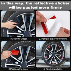 Tallew 22 Pcs Wheel Rim Decal Stripes for 18-22 Inch Reflective Car – 2 used