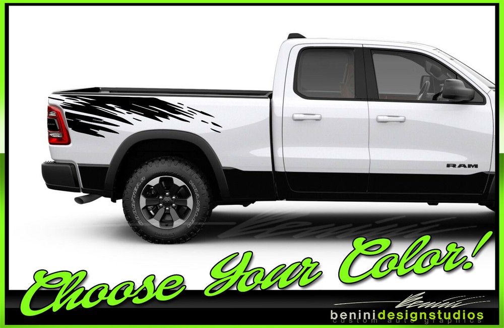 Bedside Stripe Graphics Decal Kit 3 Fits 2009 2019 2021 Ram 1500 2500 Rebel TRX