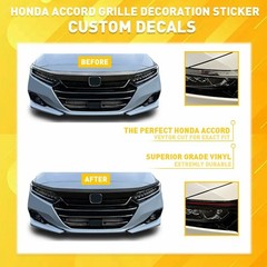1/2Set For Honda 2021-2022 Front Accord Grille Blackout Chrome Delete Precut Vin
