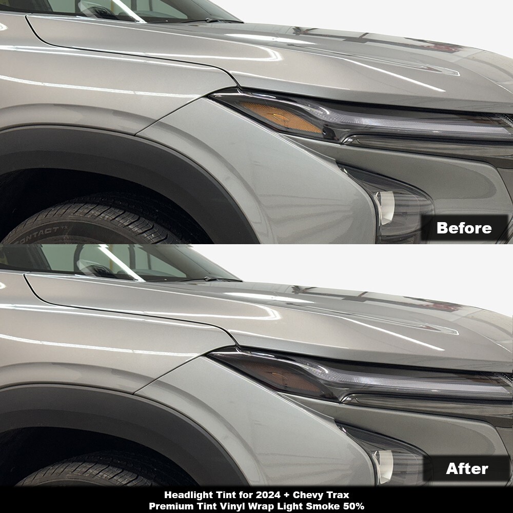 Crux Motorsports Light Smoke 50% Headlight Tint for 2024 + Chevy Trax
