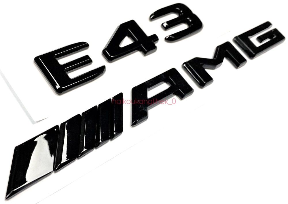 #2 E43 + AMG BLACK FIT REAR TRUNK EMBLEM BADGE NAMEPLATE DECAL NUMBERS