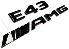 #2 E43 + AMG BLACK FIT REAR TRUNK EMBLEM BADGE NAMEPLATE DECAL NUMBERS