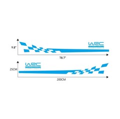 2 Pcs WRC Racing Plaid Hood Side Door Fender Stripes Stickers For Race Car SUV