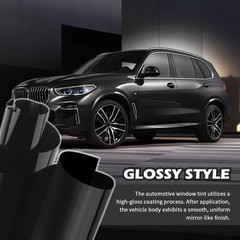 4.9 x 0.98Ft Car Wrap Vinyl,High Gloss Black Vinyl 59×11.81×0.01 inch,