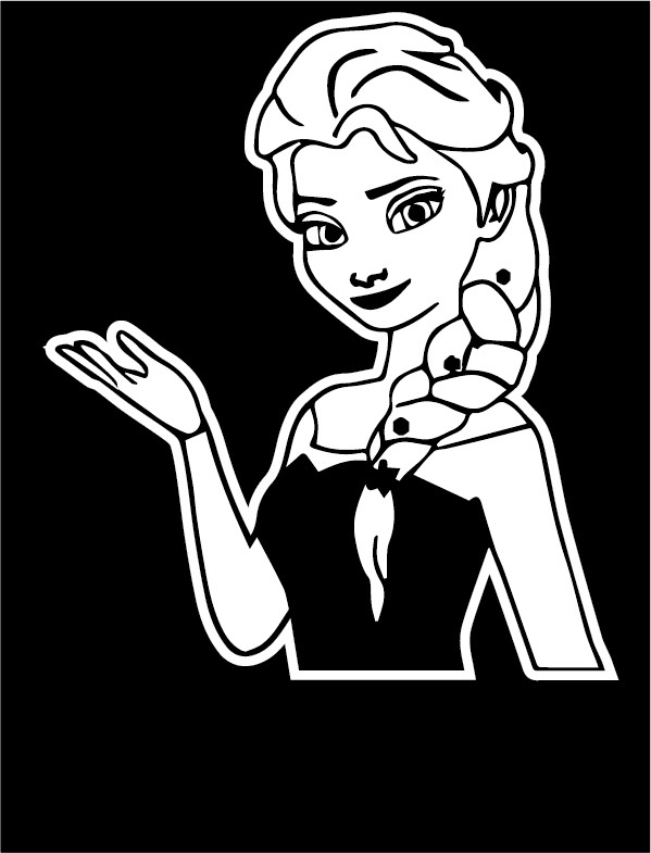 Disney Elsa Vinyl Decals for Car, SUV, Laptop, Wall Elsa 6 inches white