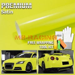 Premium Satin Acid Lime Matte Flat Vinyl Wrap Sticker Decal Film Bubble Free