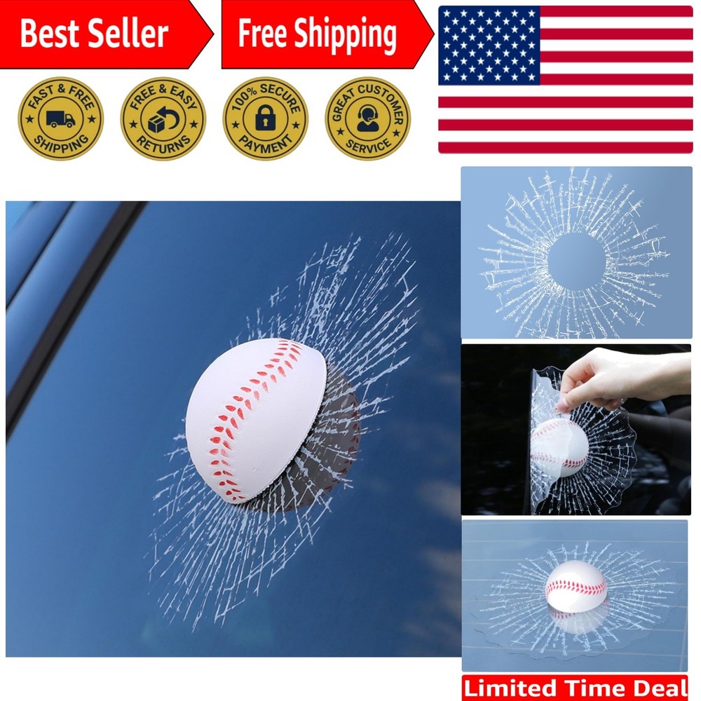 Durable Funny Baseball 3D Car Sticker – Waterproof & Easy to Apply