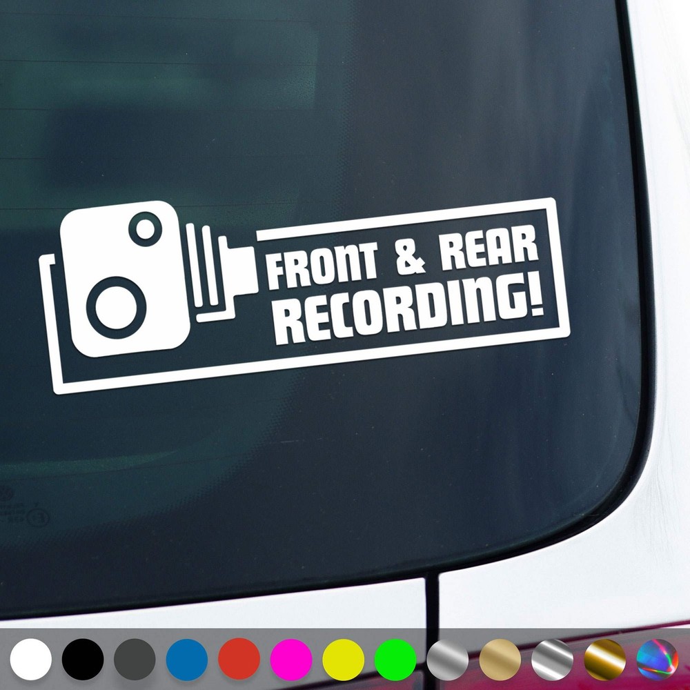 Dashcam Decal Video Recording Front Rear Camera Sticker Car Truck Gift Idea
