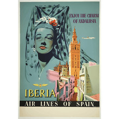 Andalusia Sticker 4″ Travel World Tourist Visit Retro Vintage Style Art Color