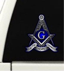 ProSticker 127 (One) 4″ Faith Hope Charity Masonic Freemason Decal Sticker