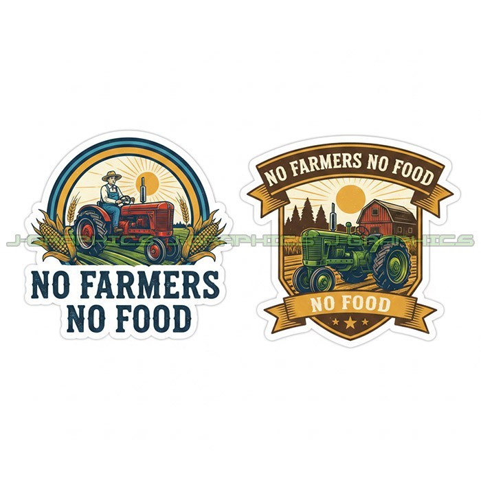 No Farmers No Food Farms Vinyl Decal Sticker Farming 2 Pack E