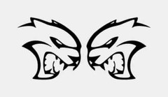 HELL CAT 12.9” X 12.5” 2 DECALS 1 LEFT 1 RIGHT A MUST HAVE