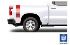 Chevy Silverado Red Fade Vertical Rear Bedside Decals 2019-2025 Set of 2
