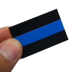 ALUMINUM Thin Blue Line License Plate Decal Support Police & Law Enforcement