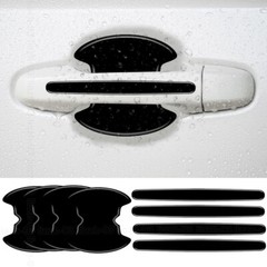 8Pcs Glossy Black Car Door Handle Bowl Anti-scratch Sticker Protector Cover