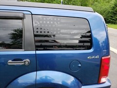 Side window flags. Compatible with Dodge Nitro . . Both sides .. American