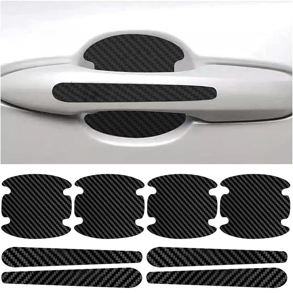 8pcs Car Door Handle Bowl Anti Scratch Sticker Protector Black Accessories