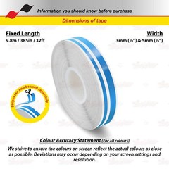 1/8″ & 1/5″ STRIPE Car Motorcycle Truck Twin Line TAPE Vinyl Sticker OCEAN BLUE