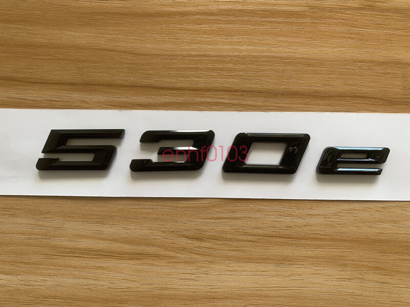 Gloss Black 3D ABS Letters Trunk 530e Emblem Rear Badge for BMW 2017-2022 530e