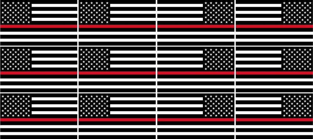 12 – 2″ Thin RED Line American Black White Flag Decal Firefighter USA Sticker RL