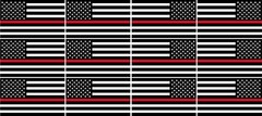 12 – 2″ Thin RED Line American Black White Flag Decal Firefighter USA Sticker RL