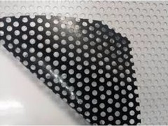 Checkered racing flag rear window view thru graphic decal wrap