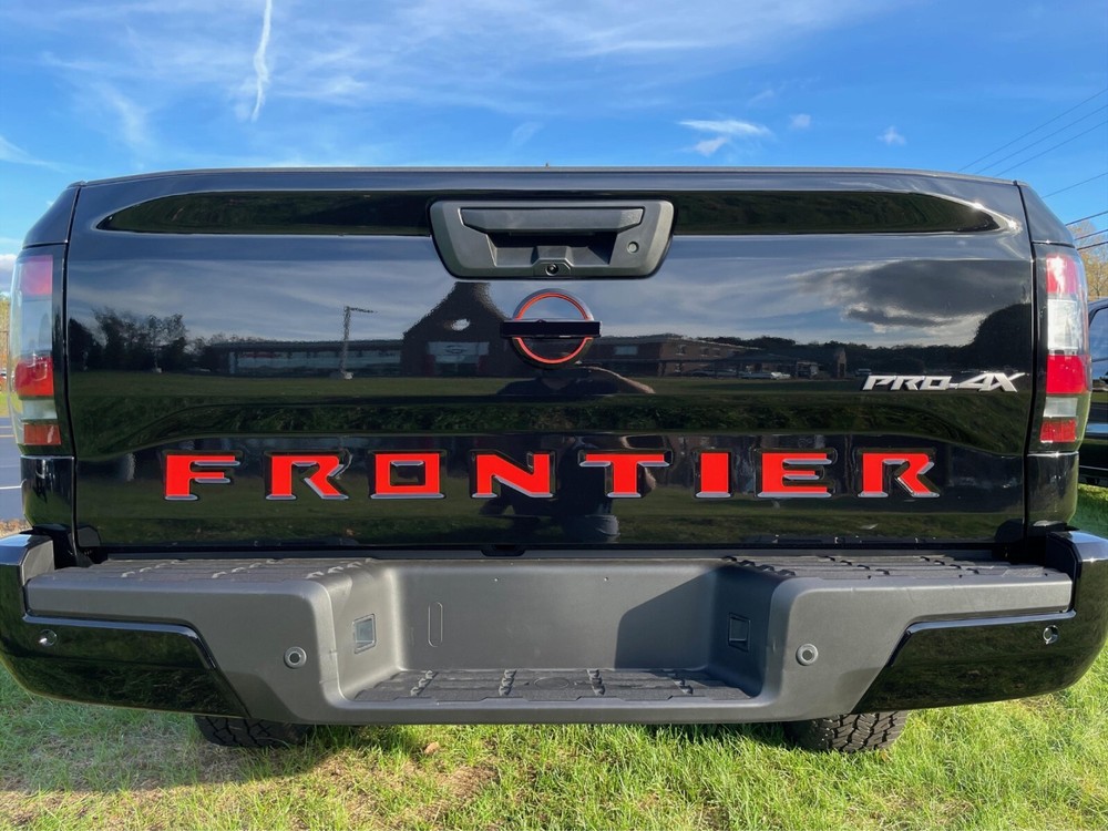 Lava Red Tailgate Decals Customized Designed and for a 2022-2026 Nissan Frontier