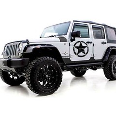20” Army Star Distressed Vinyl Decal Car Hood Side Body Badge For Jeep Wrangler