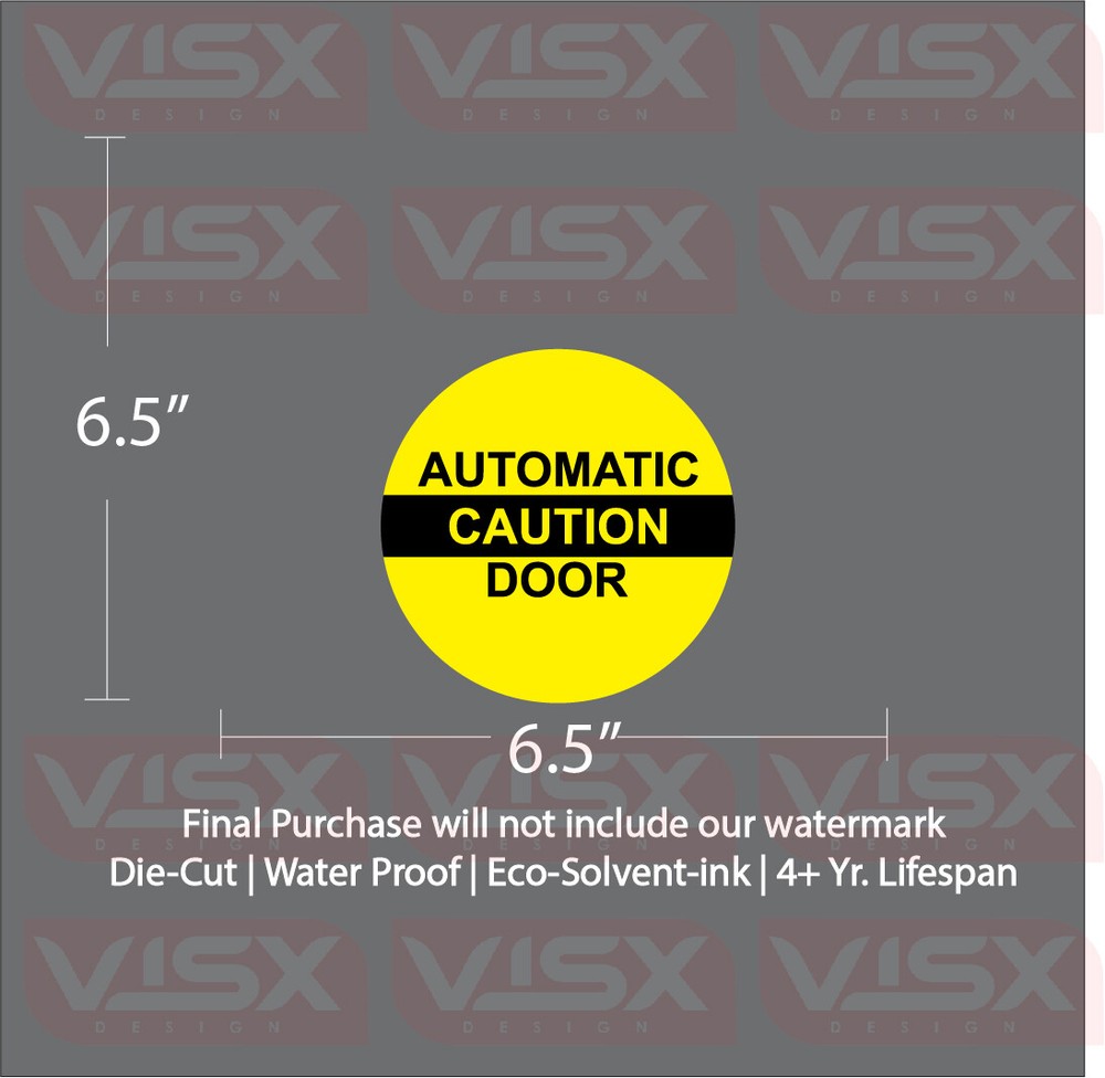 Caution Automatic Door Circle Sticker Decal Store Business Front Glass