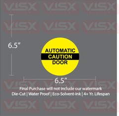 Caution Automatic Door Circle Sticker Decal Store Business Front Glass