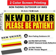 Student Driver Car Magnet Set: Humorous Safety Signs for Teen Drivers (3 Pcs)