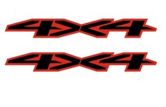 2019 20 21 22 23 24 Chevy Silverado 1500 Black Red 4X4 Bed Side Decals Set of 2
