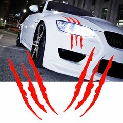 2Pcs Universal Fit Red Monster Claws Scratch Decal Sticker for Ford Chevy Dodge