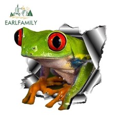 EARLFAMILY 5.1″ 3D Frog Car Sticker Torn Metal Car Hood Decal Reflective Animal