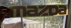 Large White “Mazda” Official Competition Decal 3.5×17″
