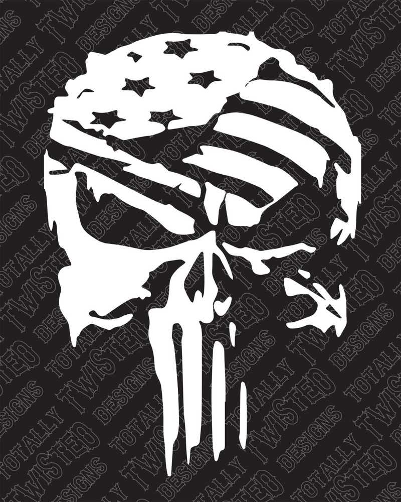 Punisher Flag Skull vinyl decal sticker Car Truck patriotic America 2nd Amend