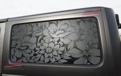 Fits 2011-2017 Jeep Wrangler(2 Door) Rear Window Floral Flowers Decal