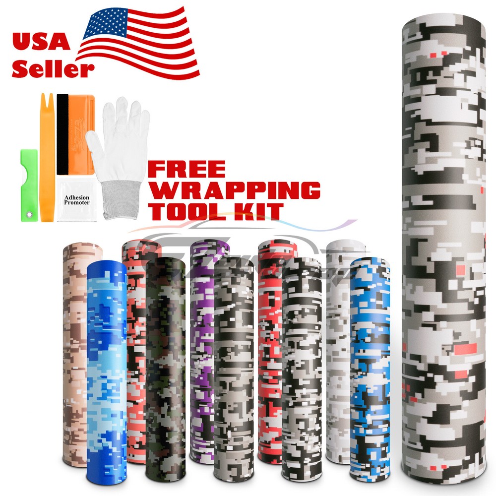 Digital Camouflage Camo Army Vinyl Sticker Car Wrap Decal Air Release Film