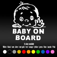 5″ Baby on Board Cute Humor Truck Car Window Diecut Vinyl Decal Sticker