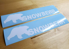 snowbear trailer plow Decals Stickers 8” (2) Gloss white Fast USA
