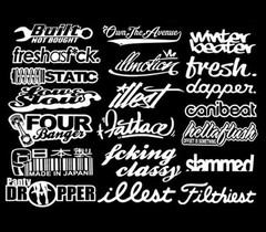 JDM Mega Sticker Pack Low Vinyl Decals, 20 Stickers,You Choose Color