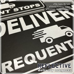 2-Pack REFLECTIVE Car Magnets for Delivery Drivers 11.5″ x 6″ FREE SHIPPING!